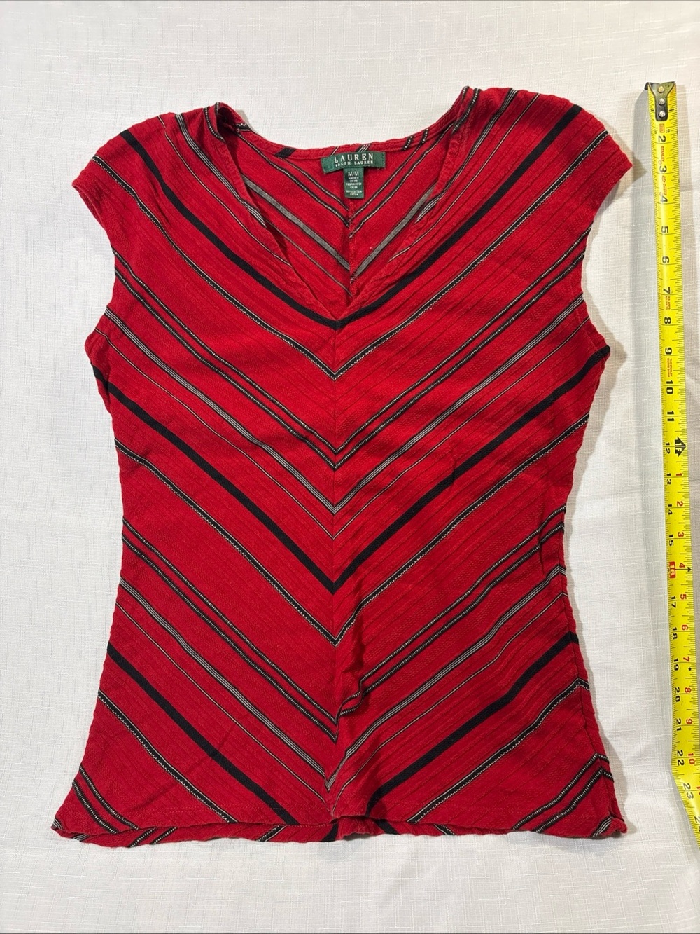 Ralph Lauren Red Chevron Stripe Tank Top